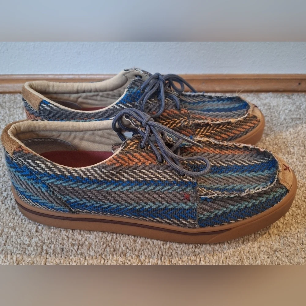 Twisted X Hooey Loper Shoes Aztec Western Print Casual Moc Toe Lace Up Mens 8.5
